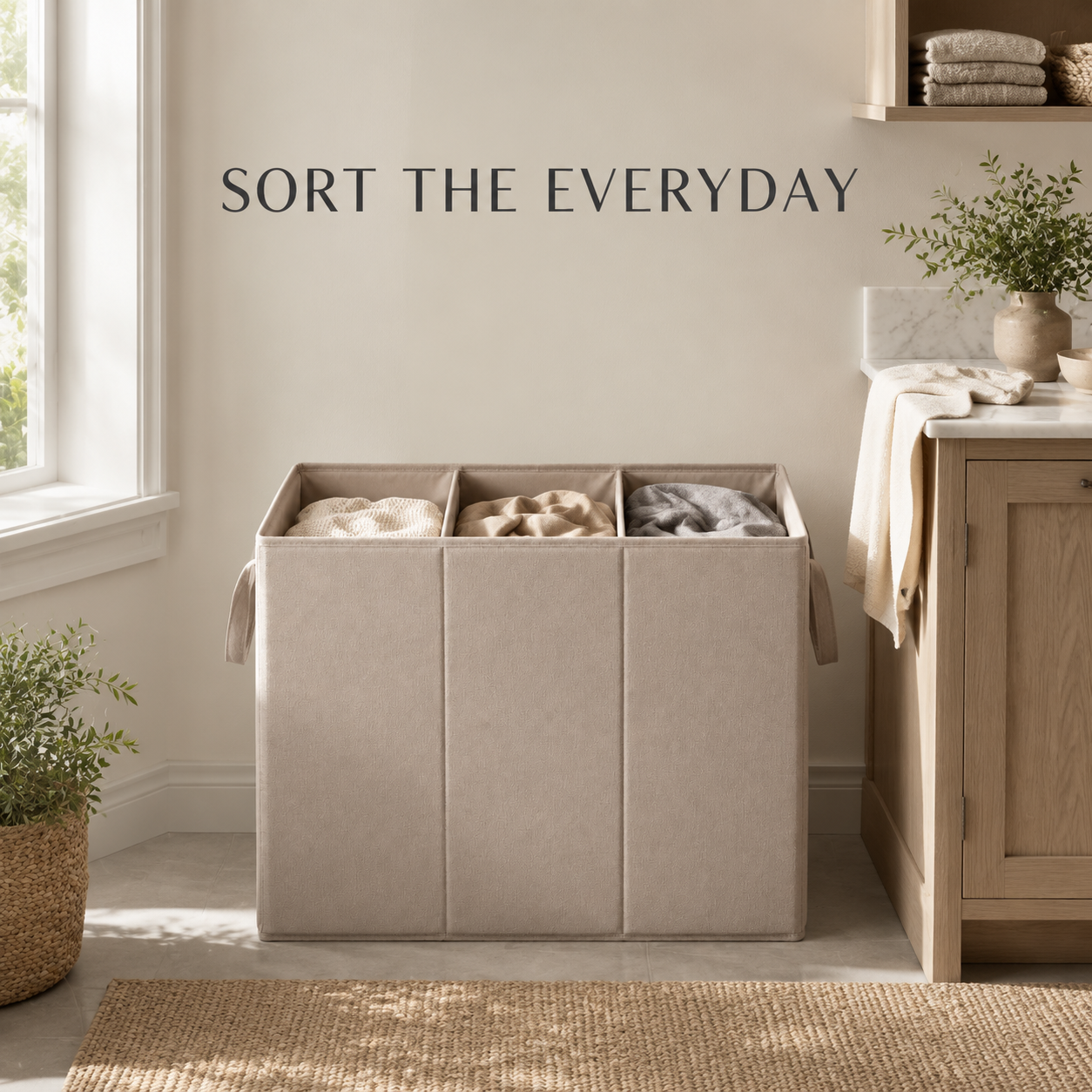 SortSoft Triple Laundry Hamper