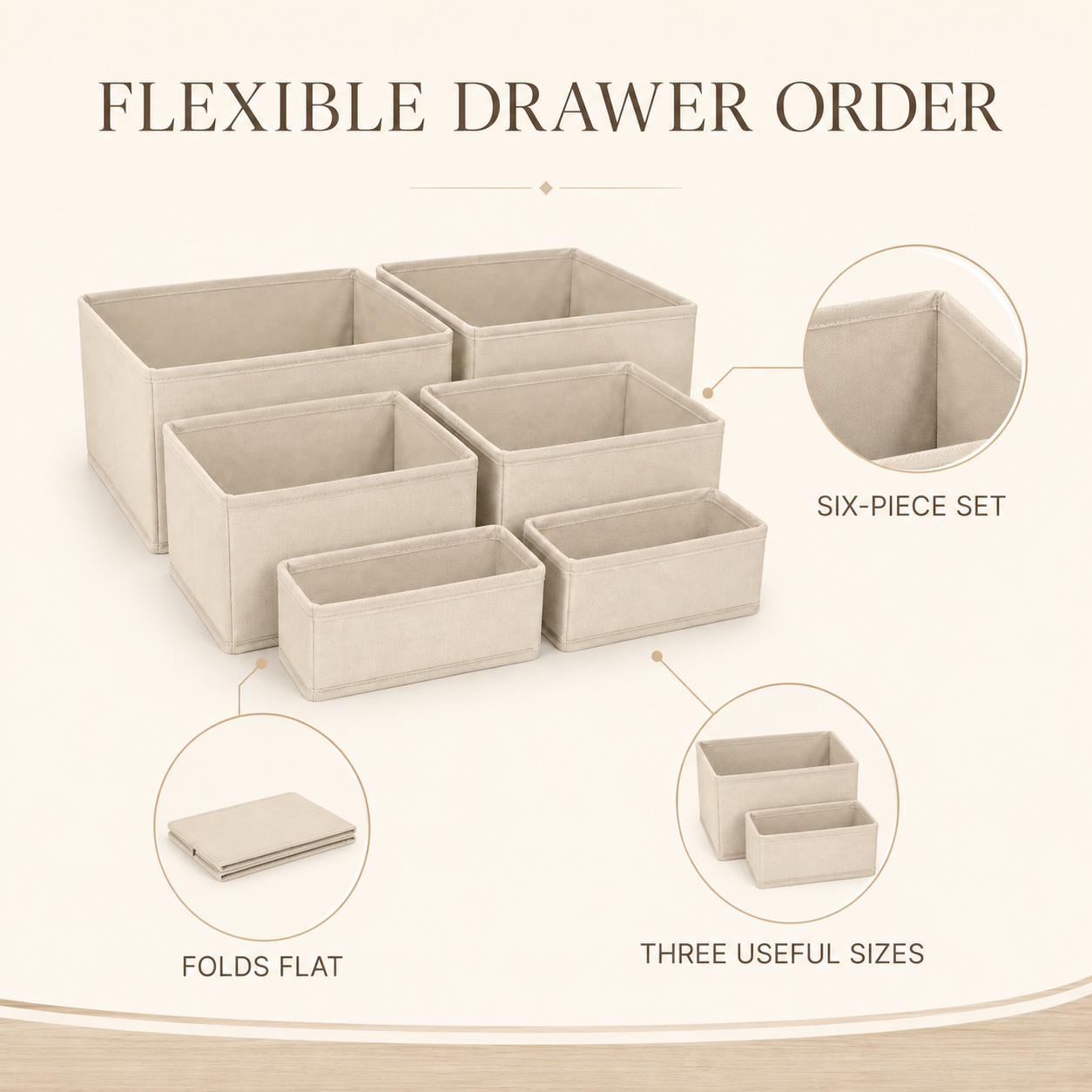 SoftGrid Fabric Drawer Organizer Set
