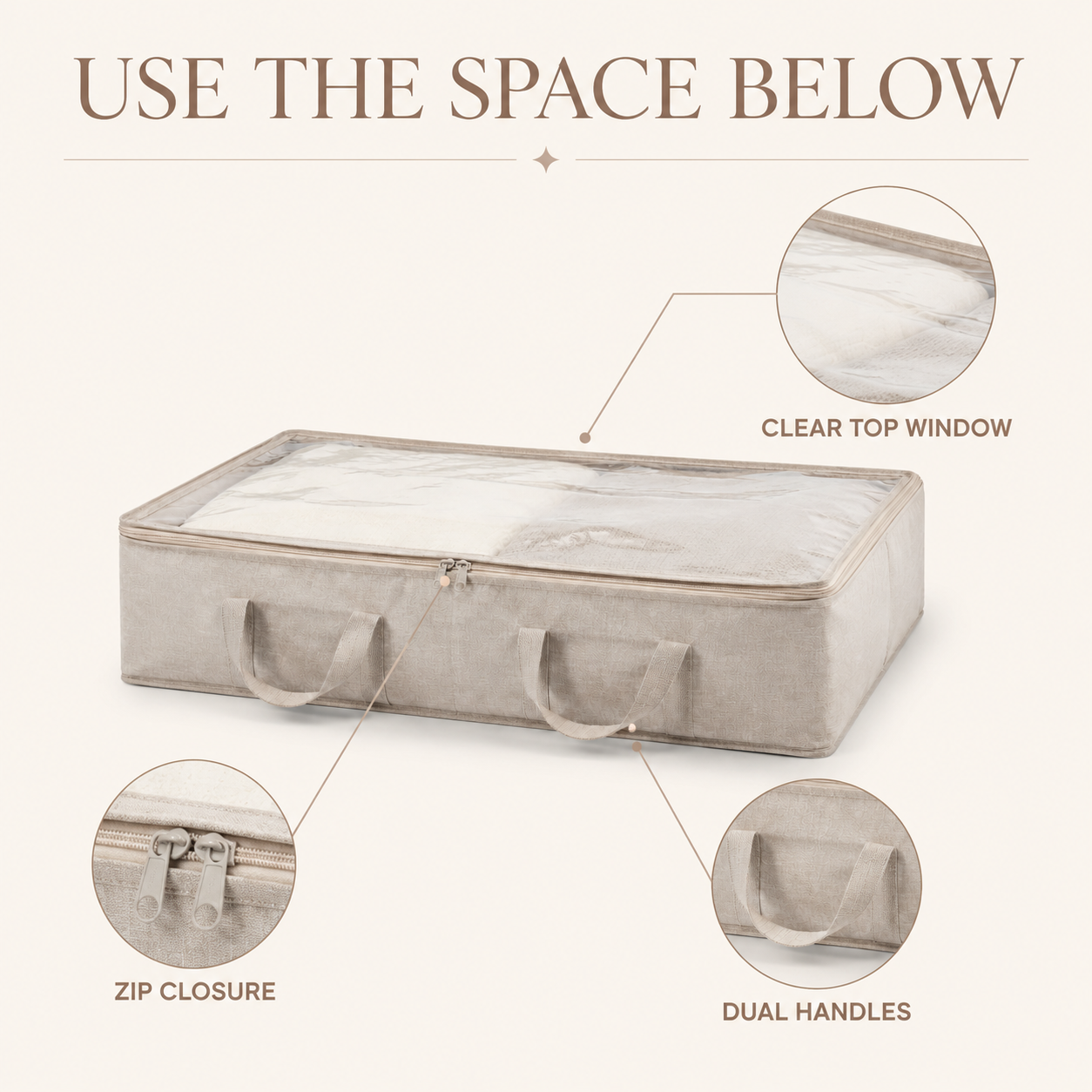 LinenFold Underbed Storage Bag