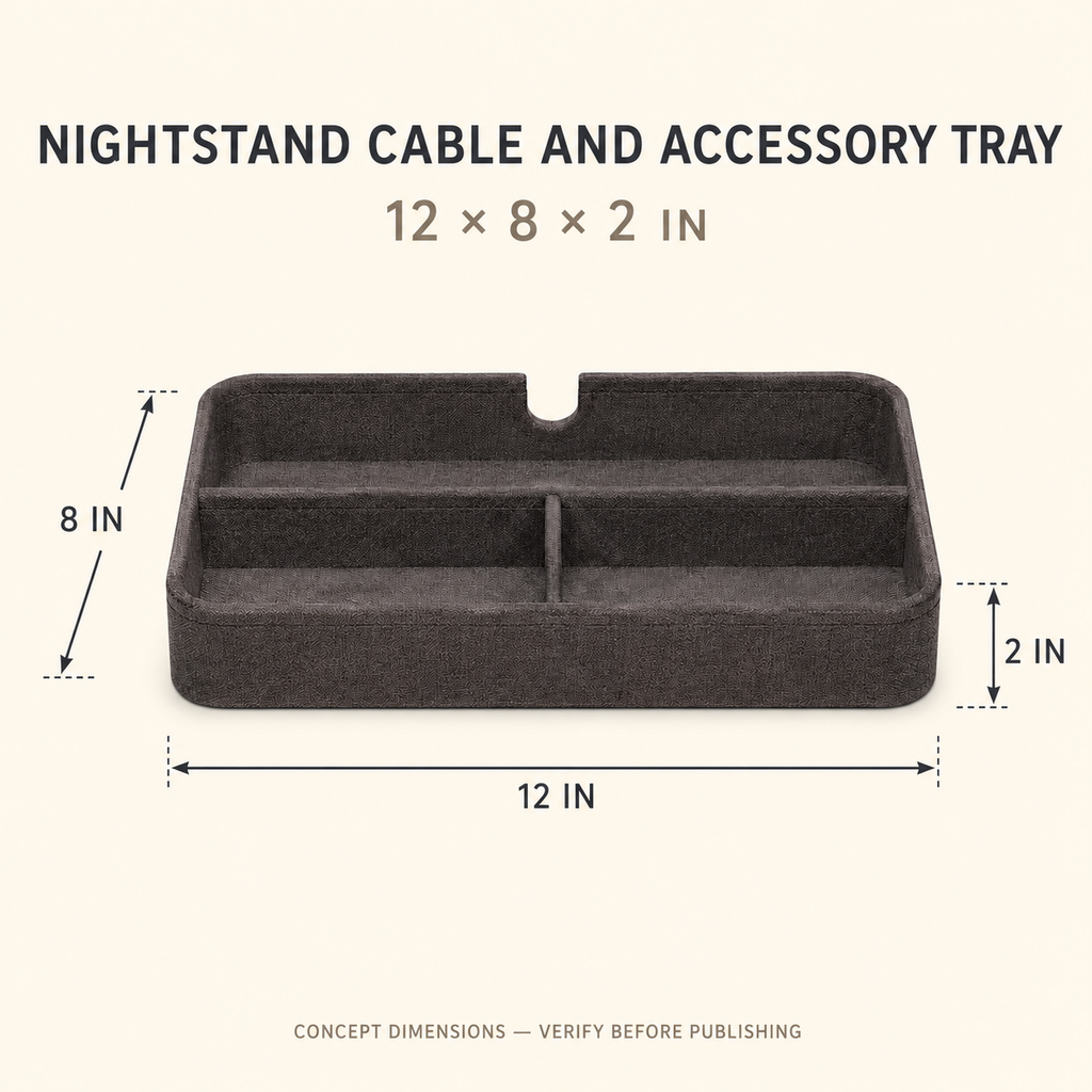 Nightstand Cable and Accessory Tray