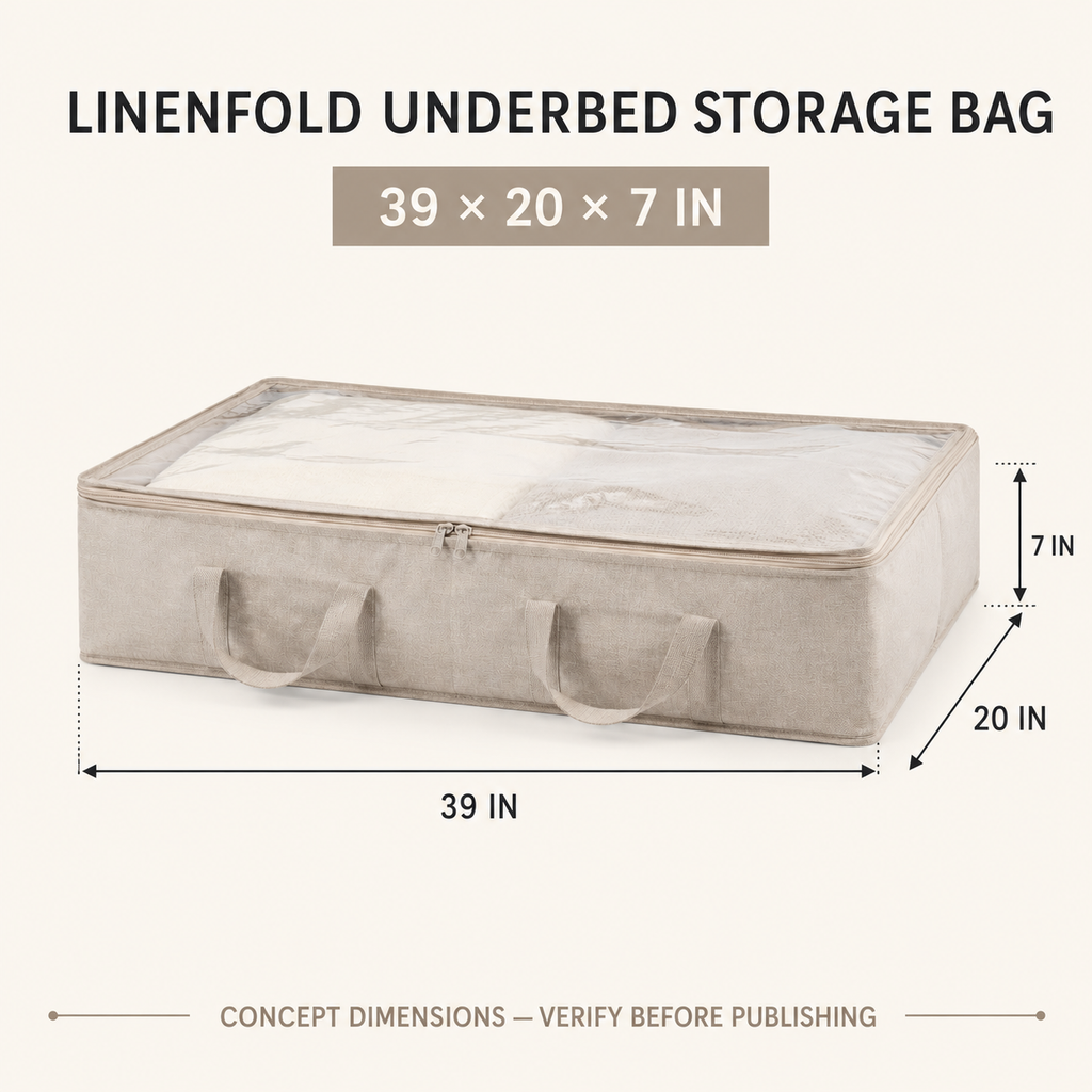 LinenFold Underbed Storage Bag