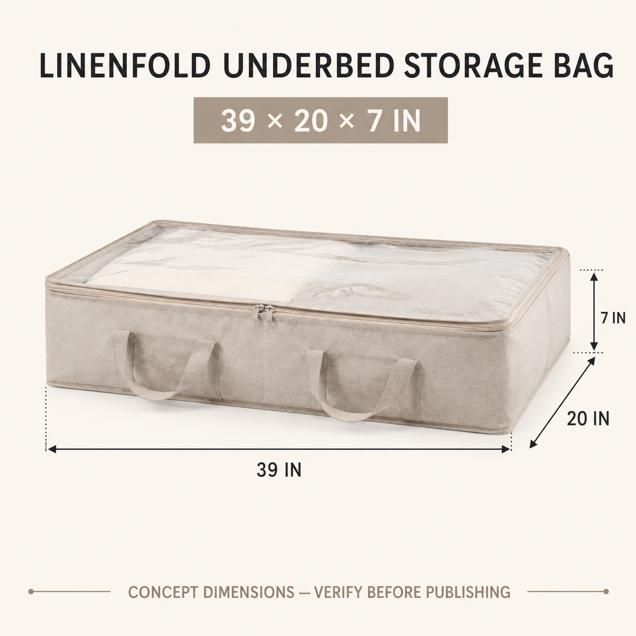 LinenFold Underbed Storage Bag