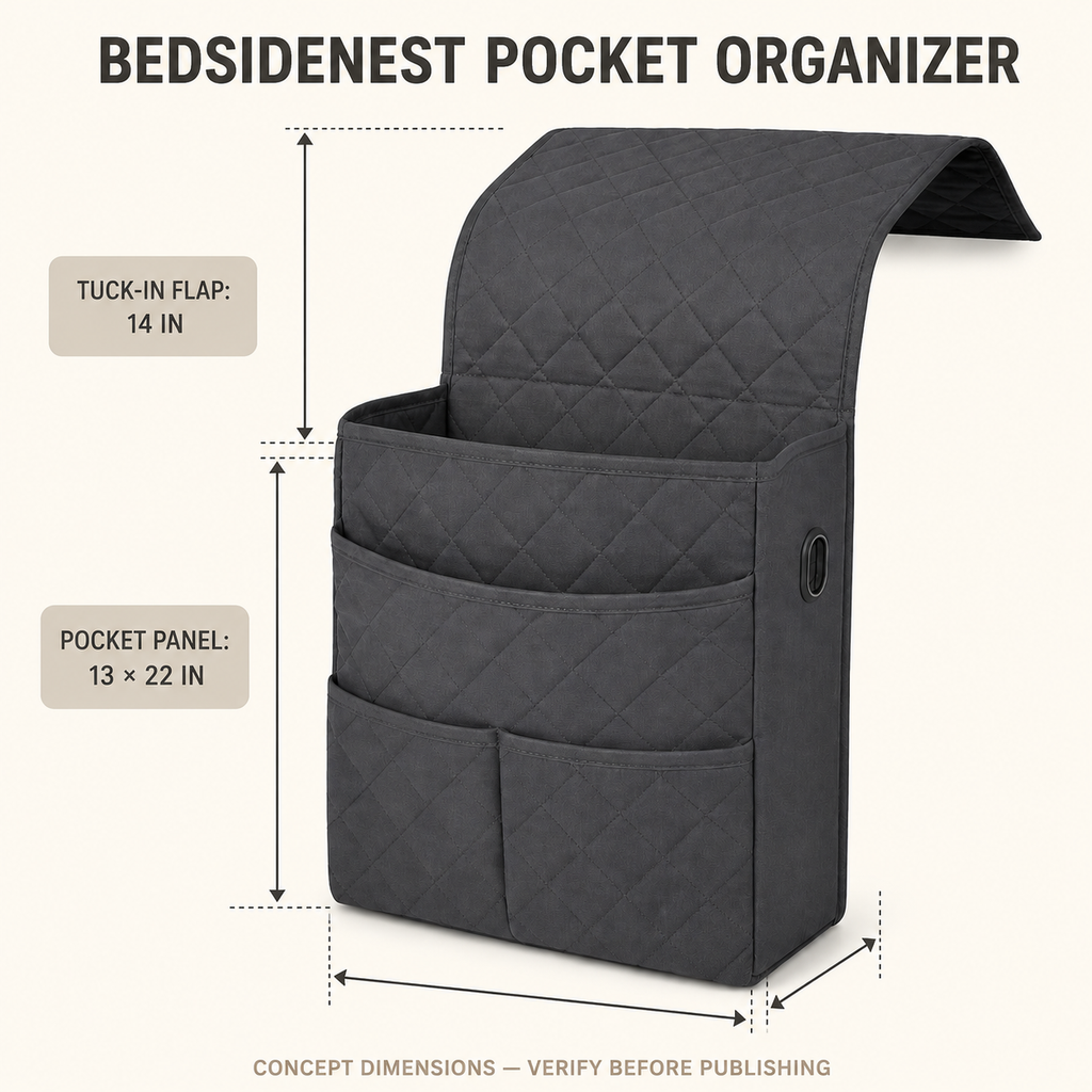 BedsideNest Pocket Organizer
