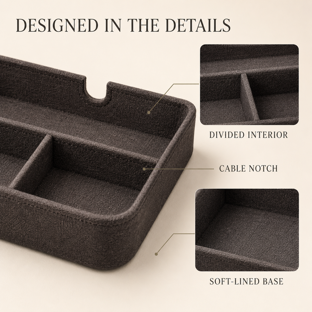 Nightstand Cable and Accessory Tray