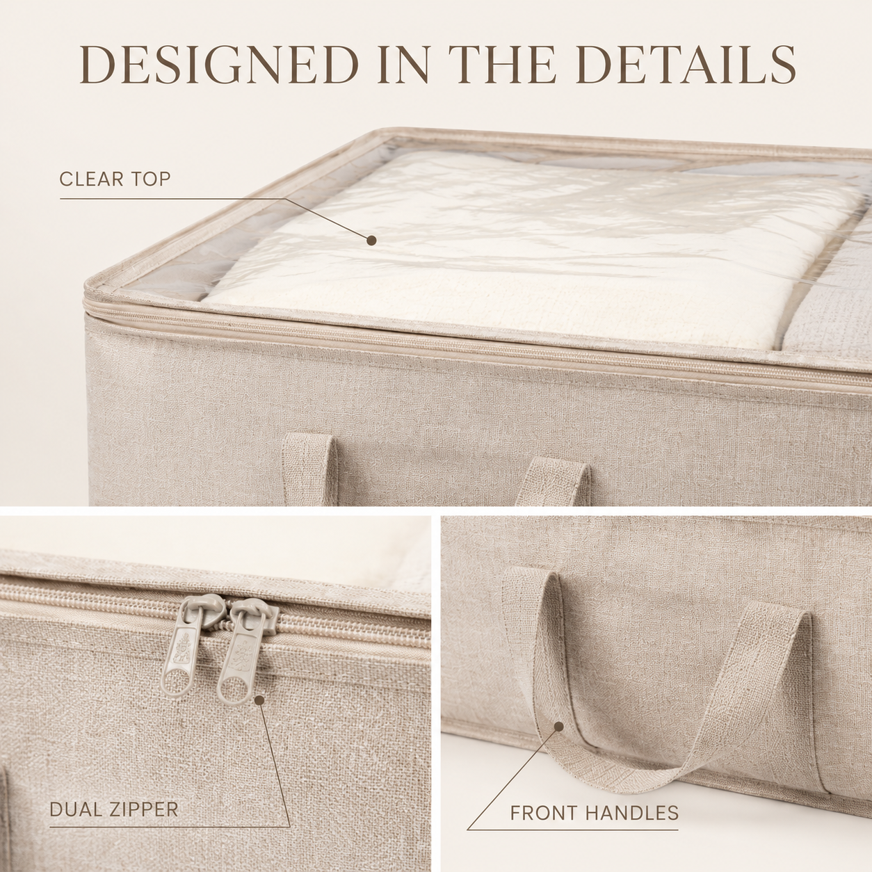 LinenFold Underbed Storage Bag