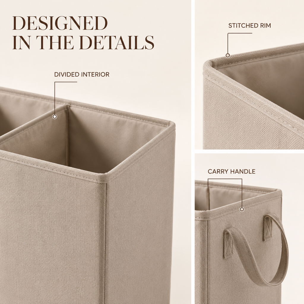 SortSoft Triple Laundry Hamper